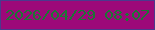 文字の大きさ：2、枠の色：4b398d、背景の色：9c0979、文字の色：1d7634 無料ブログパーツのブログ時計