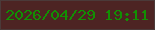 文字の大きさ：5、枠の色：4b3a39、背景の色：4d2423、文字の色：128f03 無料ブログパーツのブログ時計