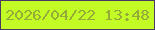 文字の大きさ：4、枠の色：4b3b64、背景の色：c3fb25、文字の色：96aa37 無料ブログパーツのブログ時計