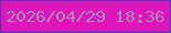 文字の大きさ：5、枠の色：4b3bbc、背景の色：de15ba、文字の色：a78ab5 無料ブログパーツのブログ時計