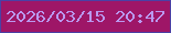 文字の大きさ：4、枠の色：4b40a5、背景の色：9e1667、文字の色：ba99f0 無料ブログパーツのブログ時計