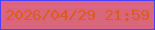 文字の大きさ：3、枠の色：4b40fe、背景の色：d8677a、文字の色：e05821 無料ブログパーツのブログ時計