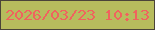 文字の大きさ：5、枠の色：4b4439、背景の色：b7bc5d、文字の色：f0635e 無料ブログパーツのブログ時計