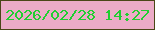文字の大きさ：2、枠の色：4b4617、背景の色：ecabc7、文字の色：21ce31 無料ブログパーツのブログ時計