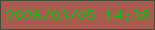 文字の大きさ：3、枠の色：4b4a38、背景の色：a85c50、文字の色：15ba14 無料ブログパーツのブログ時計