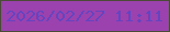 文字の大きさ：3、枠の色：4b4a39、背景の色：9b42ae、文字の色：6544bf 無料ブログパーツのブログ時計