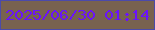 文字の大きさ：2、枠の色：4b4aaa、背景の色：78624f、文字の色：6b12fb 無料ブログパーツのブログ時計