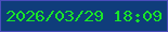 文字の大きさ：5、枠の色：4b4dbc、背景の色：0f3d7b、文字の色：18e42a 無料ブログパーツのブログ時計