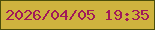 文字の大きさ：3、枠の色：4b4e0a、背景の色：ceb33e、文字の色：a11959 無料ブログパーツのブログ時計