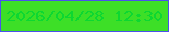 文字の大きさ：1、枠の色：4b51ec、背景の色：3ddf27、文字の色：0dd731 無料ブログパーツのブログ時計