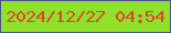 文字の大きさ：5、枠の色：4b528c、背景の色：8fe12b、文字の色：e34426 無料ブログパーツのブログ時計