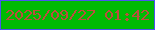 文字の大きさ：2、枠の色：4b53ef、背景の色：00ba03、文字の色：bb4e3e 無料ブログパーツのブログ時計