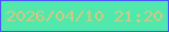 文字の大きさ：5、枠の色：4b53fe、背景の色：51e8ad、文字の色：d2c881 無料ブログパーツのブログ時計