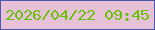 文字の大きさ：1、枠の色：4b5aaf、背景の色：e7c1d7、文字の色：69c009 無料ブログパーツのブログ時計
