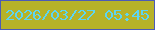 文字の大きさ：4、枠の色：4b5bb7、背景の色：b6b229、文字の色：5cd5f3 無料ブログパーツのブログ時計