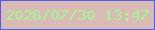 文字の大きさ：4、枠の色：4b5ee9、背景の色：dabab4、文字の色：a5f992 無料ブログパーツのブログ時計