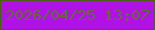 文字の大きさ：4、枠の色：4b5f15、背景の色：b011e5、文字の色：656c3b 無料ブログパーツのブログ時計