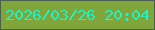 文字の大きさ：5、枠の色：4b5f4e、背景の色：80a53a、文字の色：20f3c8 無料ブログパーツのブログ時計