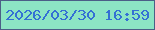 文字の大きさ：5、枠の色：4b5f87、背景の色：8ce5c4、文字の色：3470d4 無料ブログパーツのブログ時計