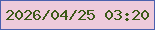 文字の大きさ：3、枠の色：4b60ae、背景の色：eecadb、文字の色：3b5918 無料ブログパーツのブログ時計