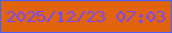 文字の大きさ：5、枠の色：4b60fb、背景の色：e1630b、文字の色：7648ff 無料ブログパーツのブログ時計