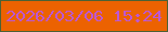 文字の大きさ：3、枠の色：4b6135、背景の色：ec6201、文字の色：bd57d1 無料ブログパーツのブログ時計