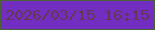 文字の大きさ：2、枠の色：4b6238、背景の色：722ec1、文字の色：653852 無料ブログパーツのブログ時計