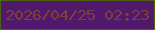 文字の大きさ：3、枠の色：4b630d、背景の色：50196b、文字の色：7f4039 無料ブログパーツのブログ時計