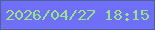 文字の大きさ：4、枠の色：4b6399、背景の色：6f6ffc、文字の色：98e489 無料ブログパーツのブログ時計