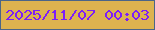 文字の大きさ：3、枠の色：4b6588、背景の色：ddb34f、文字の色：7d1ef7 無料ブログパーツのブログ時計