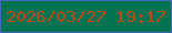 文字の大きさ：2、枠の色：4b65bf、背景の色：017351、文字の色：bb481c 無料ブログパーツのブログ時計