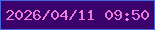 文字の大きさ：3、枠の色：4b66e1、背景の色：3b026d、文字の色：ef7ad8 無料ブログパーツのブログ時計