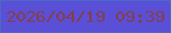 文字の大きさ：1、枠の色：4b68c8、背景の色：5a4fd7、文字の色：823f4e 無料ブログパーツのブログ時計