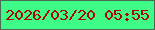 文字の大きさ：4、枠の色：4b6a54、背景の色：3ffc89、文字の色：ac0802 無料ブログパーツのブログ時計