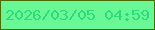 文字の大きさ：5、枠の色：4b6c05、背景の色：6af897、文字の色：2edb7a 無料ブログパーツのブログ時計