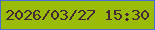 文字の大きさ：1、枠の色：4b6cd4、背景の色：9abc07、文字の色：452832 無料ブログパーツのブログ時計