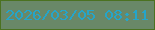 文字の大きさ：3、枠の色：4b7221、背景の色：698868、文字の色：25a5c9 無料ブログパーツのブログ時計