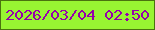 文字の大きさ：4、枠の色：4b730f、背景の色：98f532、文字の色：9600ab 無料ブログパーツのブログ時計