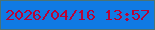 文字の大きさ：4、枠の色：4b7375、背景の色：107ae4、文字の色：b90335 無料ブログパーツのブログ時計