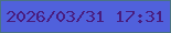 文字の大きさ：2、枠の色：4b7383、背景の色：5061dc、文字の色：491d7f 無料ブログパーツのブログ時計