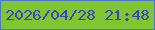 文字の大きさ：3、枠の色：4b74e0、背景の色：80c62f、文字の色：3944ca 無料ブログパーツのブログ時計