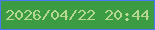 文字の大きさ：3、枠の色：4b77f7、背景の色：3b9c44、文字の色：b7d98f 無料ブログパーツのブログ時計