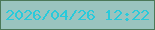 文字の大きさ：1、枠の色：4b7858、背景の色：9ac4bf、文字の色：28cadb 無料ブログパーツのブログ時計