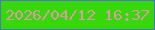 文字の大きさ：3、枠の色：4b79bf、背景の色：37d80a、文字の色：de99a9 無料ブログパーツのブログ時計