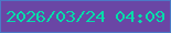 文字の大きさ：1、枠の色：4b79c6、背景の色：6a46a5、文字の色：05dcaa 無料ブログパーツのブログ時計