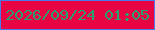 文字の大きさ：2、枠の色：4b79ec、背景の色：e80342、文字の色：2aa071 無料ブログパーツのブログ時計
