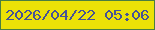 文字の大きさ：2、枠の色：4b7d41、背景の色：ece107、文字の色：465395 無料ブログパーツのブログ時計