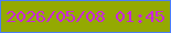 文字の大きさ：5、枠の色：4b7dfa、背景の色：94a902、文字の色：cb27da 無料ブログパーツのブログ時計
