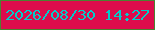 文字の大きさ：2、枠の色：4b8231、背景の色：dd0c4c、文字の色：01cdcb 無料ブログパーツのブログ時計