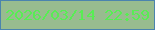 文字の大きさ：3、枠の色：4b84ae、背景の色：98bc8f、文字の色：58ed54 無料ブログパーツのブログ時計